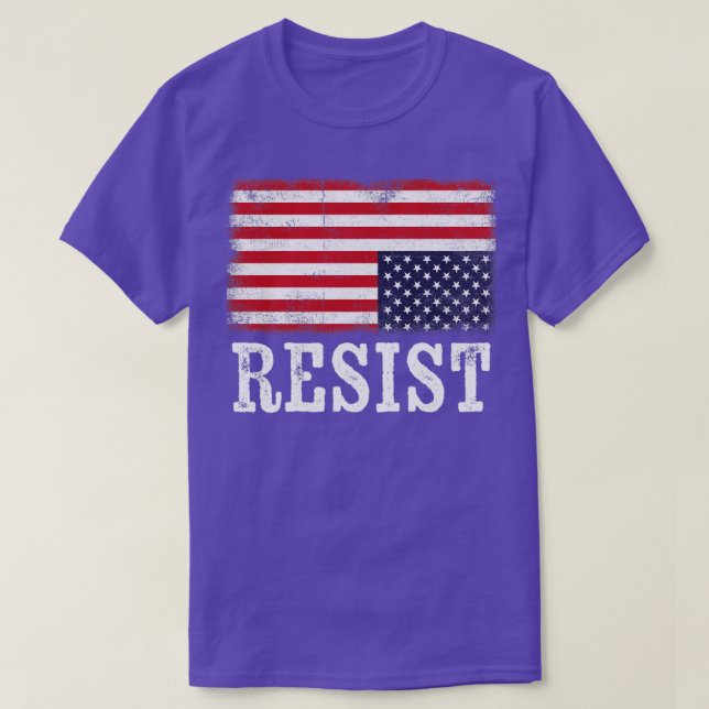 Undre amerikanska Flagga Resister Distress United  T Shirt (Design framsida)