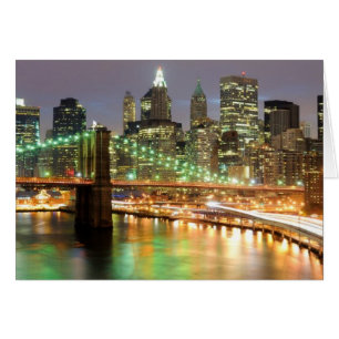 Undre Manhattan och Brooklyn Bridge Hälsningskort
