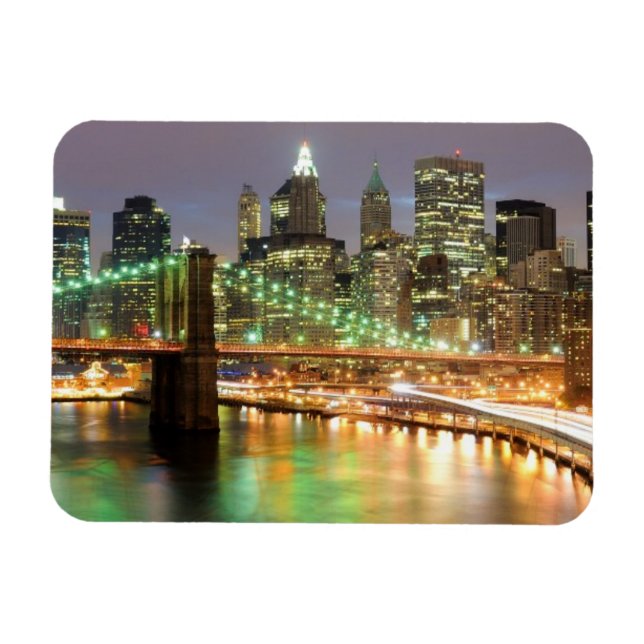 Undre Manhattan och Brooklyn Bridge Magnet (Horisontell)