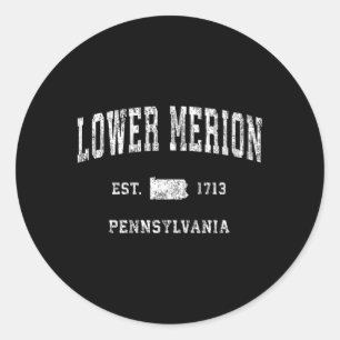Undre Merion Pennsylvania Pa Athletic Sports Runt Klistermärke