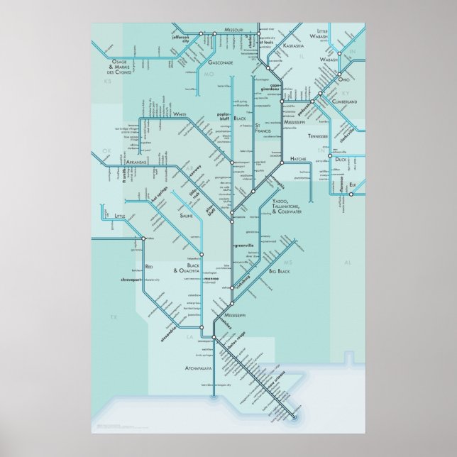 Undre Mississippi 20 tum x 30 tum Poster (Framsidan)