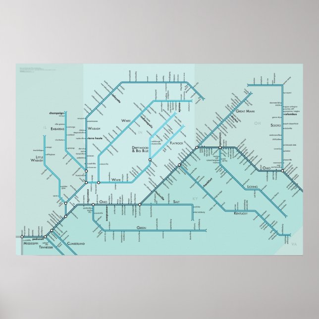 Undre Ohio 30 tum x 20 tum Poster (Framsidan)