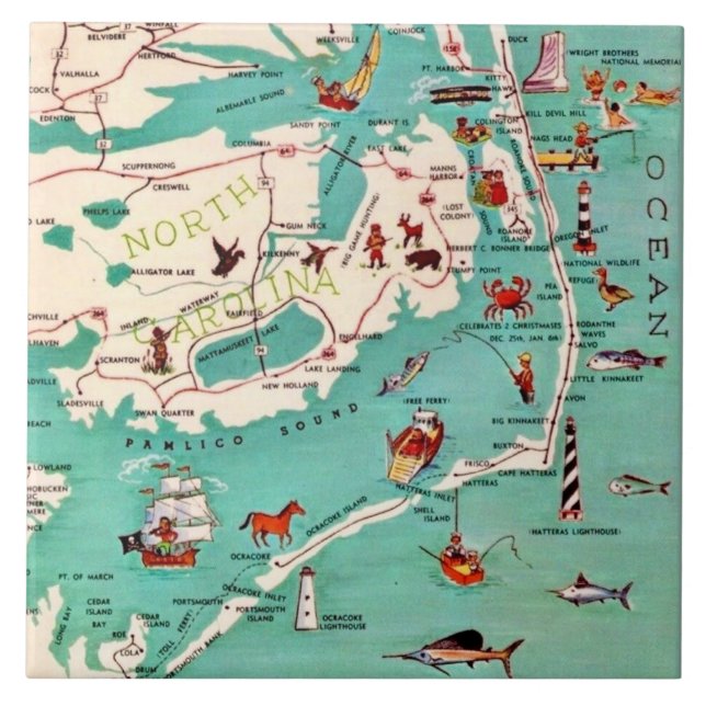 Undre stränder på yttre Banker Kakelplatta (Framsidan)