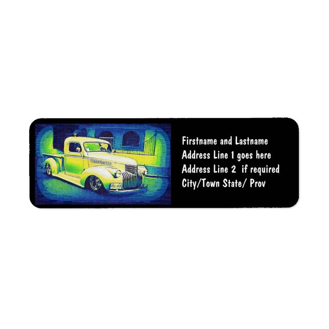 Undre Vintage Automobile Returadress Etikett (Framsidan)