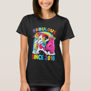 Unds 4-åriga Dabbing Unicorn 4e födelsedagen Girl T Shirt