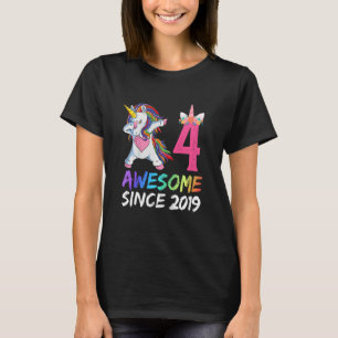 Unds 4-åriga flickor Tonåring dabbing Unicorn 4 B T Shirt