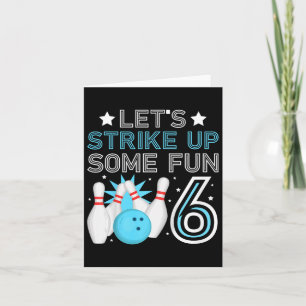 Unds 6e Födelsedagsfest Bowling Boy 6-åring Kort