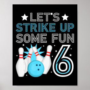 Unds 6e Födelsedagsfest Bowling Boy 6-åring Poster
