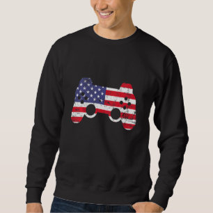 Unds all American Gamer US Flagga Video Games 4th Lång Ärmad Tröja