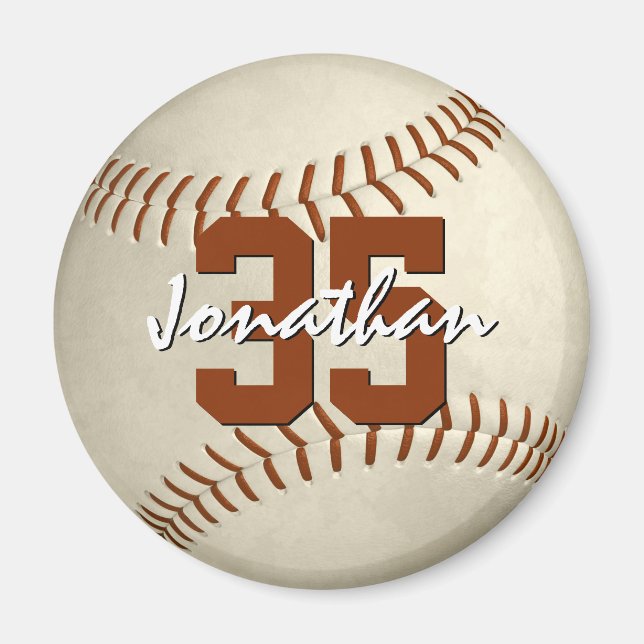 Unds anpassningsbar baseball softball personlig magnet (Framsidan)