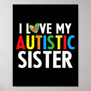 Unds Autism Awareness I Kärlek My Sister Puzzle Pi Poster