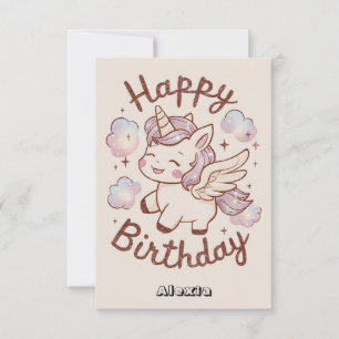 Unds Clouds Unicorn Birthday Kort