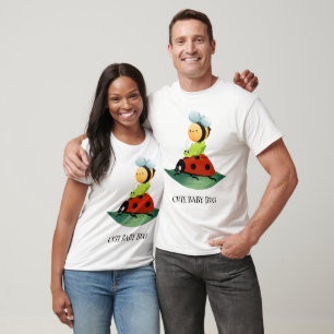 Unds Cute Red ladybug Bee kryp insekt på grönt löv T Shirt