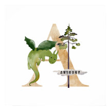 Unds Dragon Anpassat namn Monogram A Nursery Room