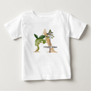 Unds Dragon Anpassat namn Monogram A Nursery Schoo T Shirt