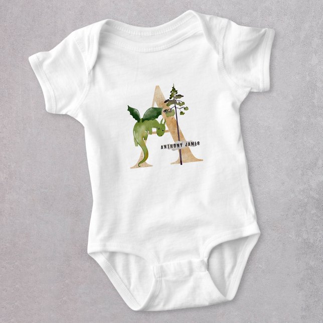 Unds Dragon Anpassat namn Monogram A Play School T Shirt (Skapare uppladdad)