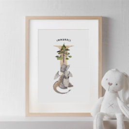 Unds Dragon Anpassat namn Monogram I Nursery Room Poster