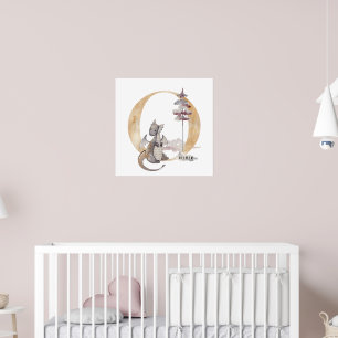 Unds Dragon Anpassat namn Monogram O Nursery Room Poster
