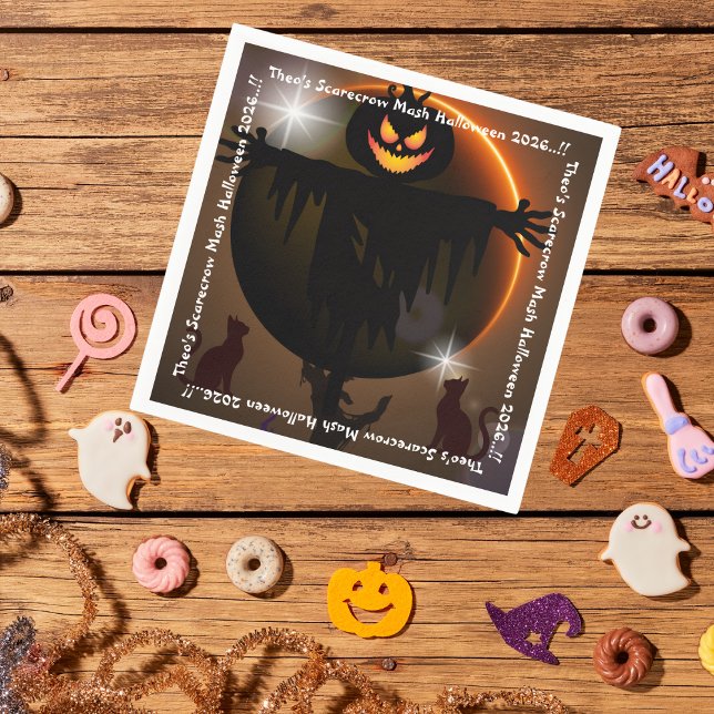 Unds Fågelskrämma Mash Halloween fest Pappersservett (Scarecrow Mash Halloween Party Napkins)