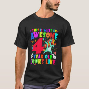 Unds Fantastisk 4 år gamla Flick kalas-barn T Shirt
