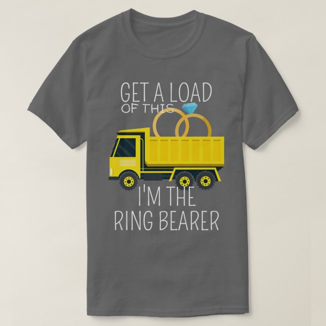 Unds Junior Bröllopsfest Lastbil Kids Ring Bearer T Shirt (Design framsida)