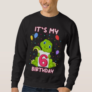 Unds Little Crokodile Aligator 6e Birthday My Bir Lång Ärmad Tröja
