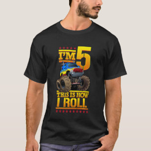 Unds Monster Lastbil 5:e födelsedag 5 år gammal fö T Shirt