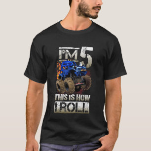 Unds Monster Lastbil 5:e födelsedag 5 år gammal fö T Shirt