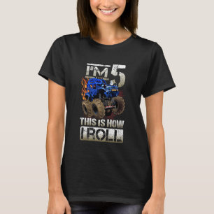Unds Monster Lastbil 5:e födelsedag 5 år gammal fö T Shirt