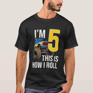 Unds Monster Lastbil 5:e födelsedag 5 år gammal fö T Shirt