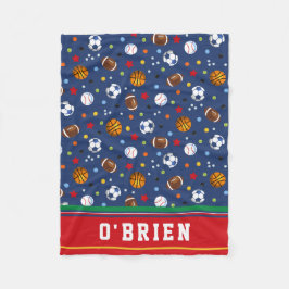 Unds Personlig Red Multi Sports Ull Thrid Fleecefilt