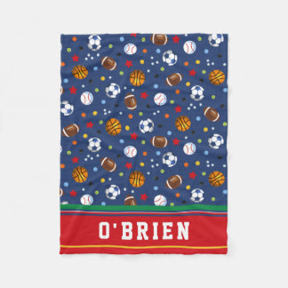 Unds Personlig Red Multi Sports Ull Thrid Fleecefilt