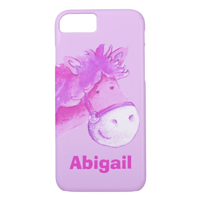 Unds pony lila Flickor, eget namn fodral Case-Mate iPhone Skal (Baksida)