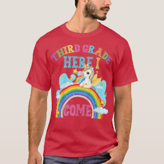 Unds Rainbow Unicorn Älskare tredje Klassen här I T Shirt