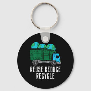 Unds Reuse Reducer Återvinna Garge Lastbil Earth B Nyckelring