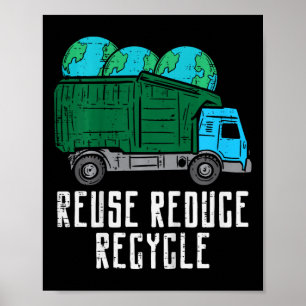 Unds Reuse Reducer Återvinna Garge Lastbil Earth B Poster
