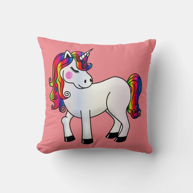 Unds söta Unicorn Pillows Kudde (Framsida)
