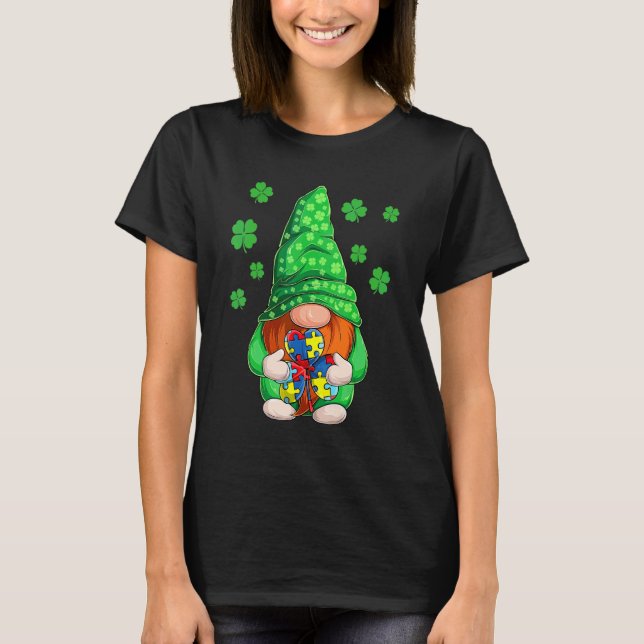 Unds St patricks day Autism Awareness Gnomes Boy T Shirt (Framsida)