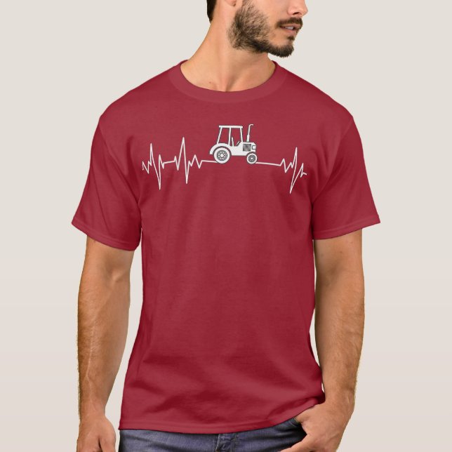 Unds Tractor Heartslag Farmer Tractor Farming T Shirt (Framsida)