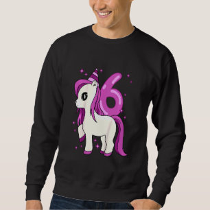 Unds Unicorn 6 års födelsedag Lång Ärmad Tröja