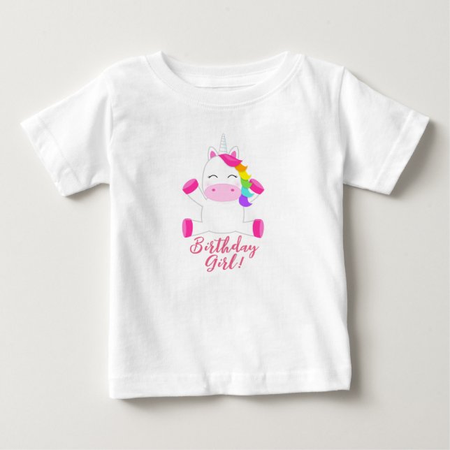 Unds Unicorn Guld Ögon Horn T-Shirt Birthday (Framsida)