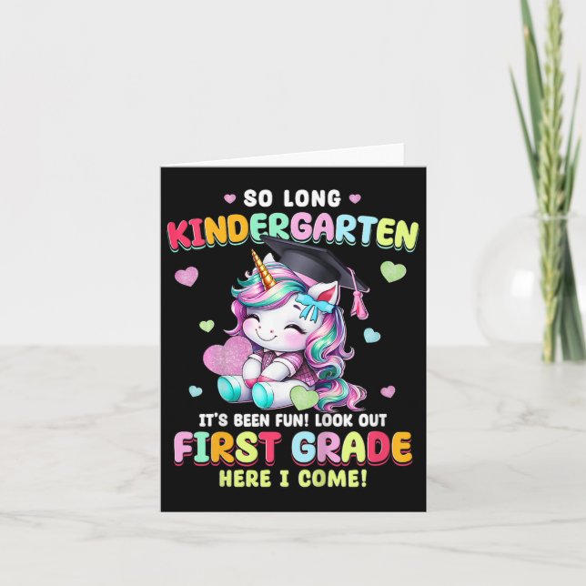 Unds Unicorn så Long Kindergarten Studenten förra  Kort (Framsida)