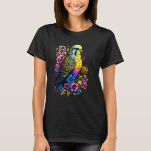 Undulat Mamma Blomma Undulat Fågel Mor T Shirt