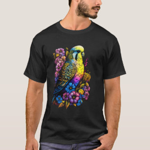 Undulat Mamma Blomma Undulat Fågel Mor T Shirt