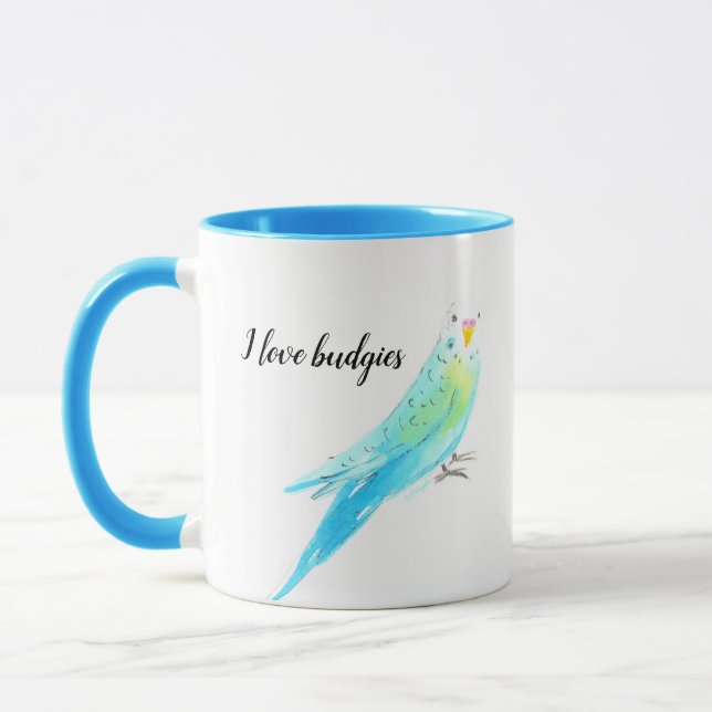  Undulat Vattenfärg Blå Mugg (Vänster)