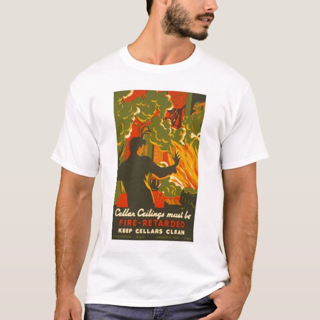 Undvik avfyrar den rena källare 1937 WPA T Shirt (Framsida)