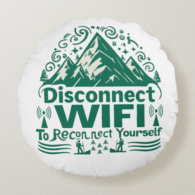 Undvik den digitala återkopplingen till naturen rund kudde (Framsidan)