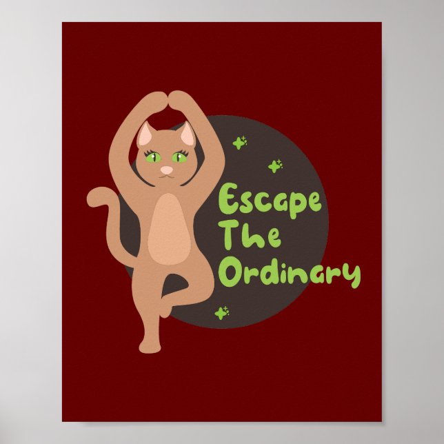 Undvik den vanliga Kawaii-katten som gör yoga Poster (Framsidan)