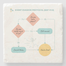 Undvik flygräddningsplan - Introvert Humor Stenunderlägg