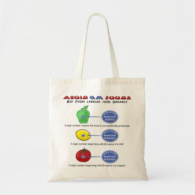 Undvik GM-matar undviker 5 start för siffra PLU Tygkasse (Framsidan)